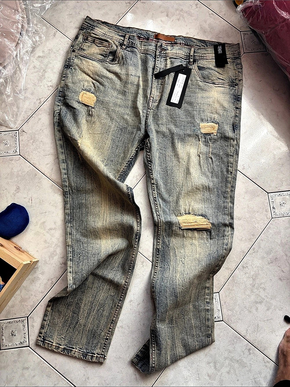 REPLAY Men's Acid Washed Jeans Waist 44 Length 33 NWT
